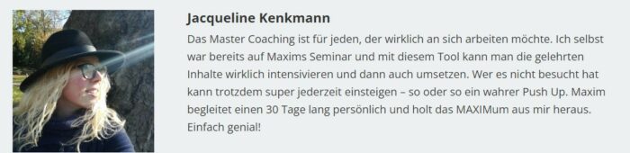 Mastercoaching von Maxim Mankevich erfahrungen Testimonials Schülerberichte