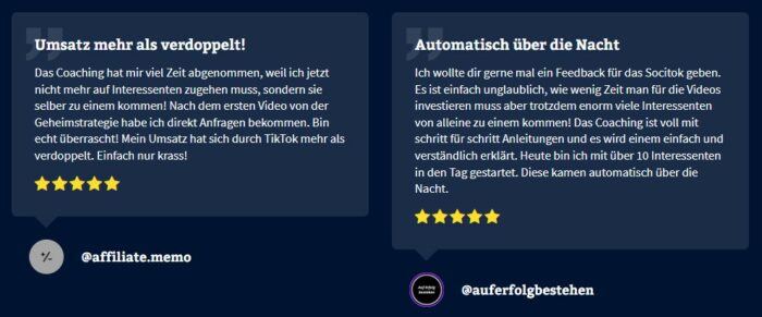 Socitok erfahrungen Testimonials Schülerberichte